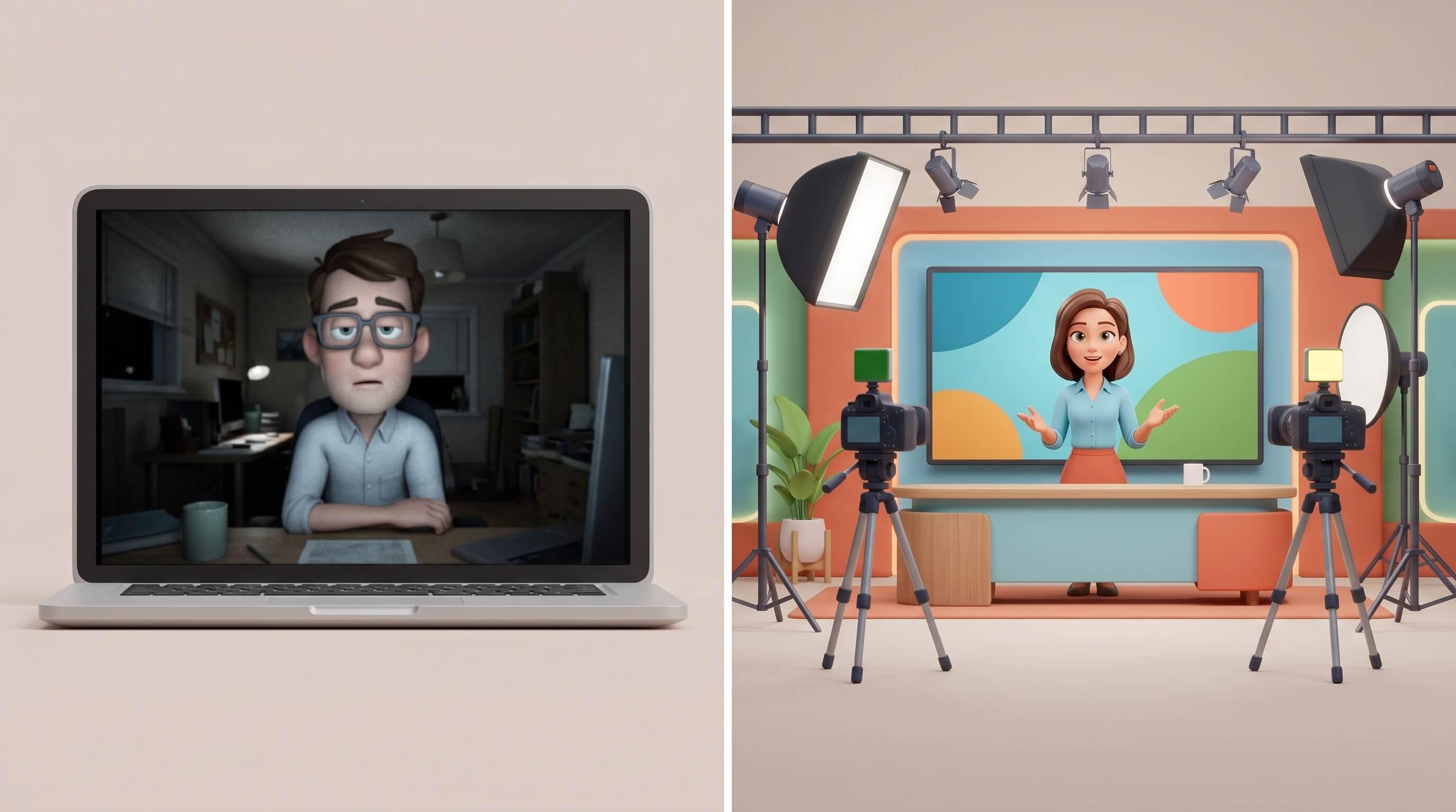 A Webinar on a Laptop Webcam Tells People Exactly How Much You Care Jasa Pembuatan Company Profile Image