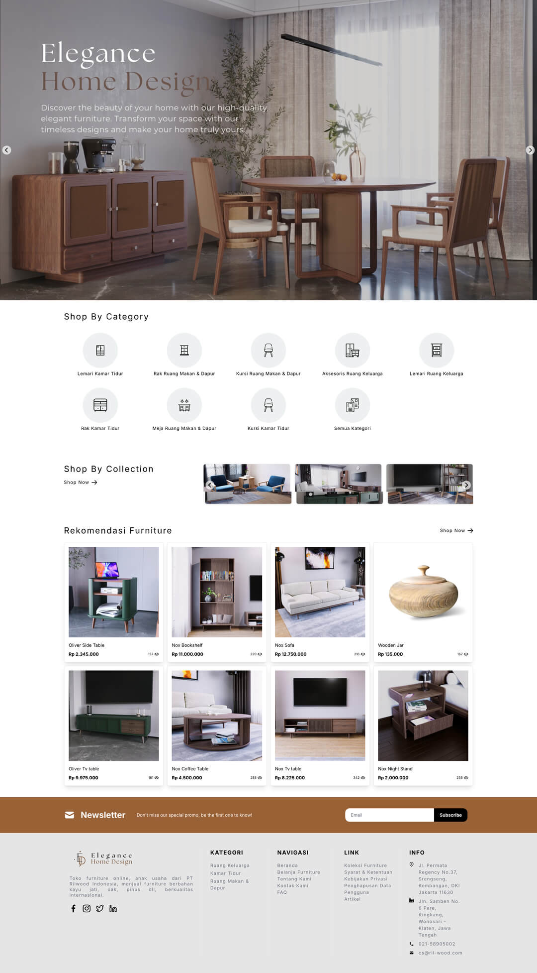 portfolio popout.id web development agency jakarta client Website Elegance Home Design