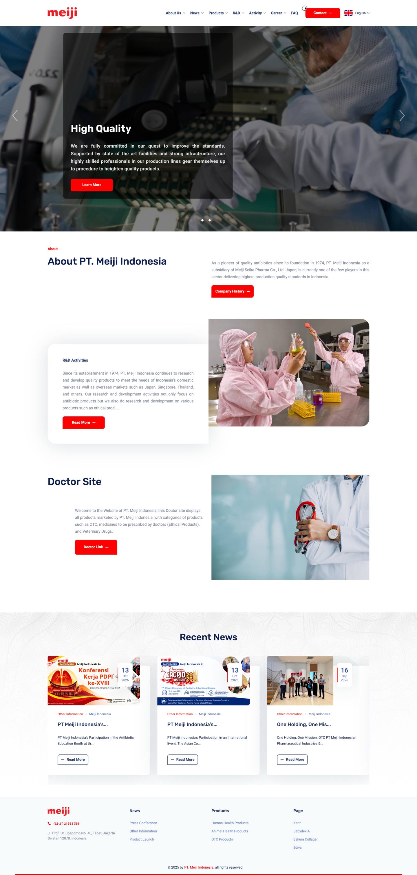 portfolio popout.id web development agency jakarta client Meiji Indonesia Corporate Website